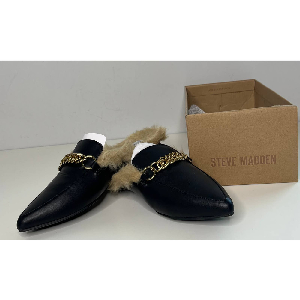 Steve Madden Black Vegan Leather Mule Black Women’s Brand New w/Box  Size 8